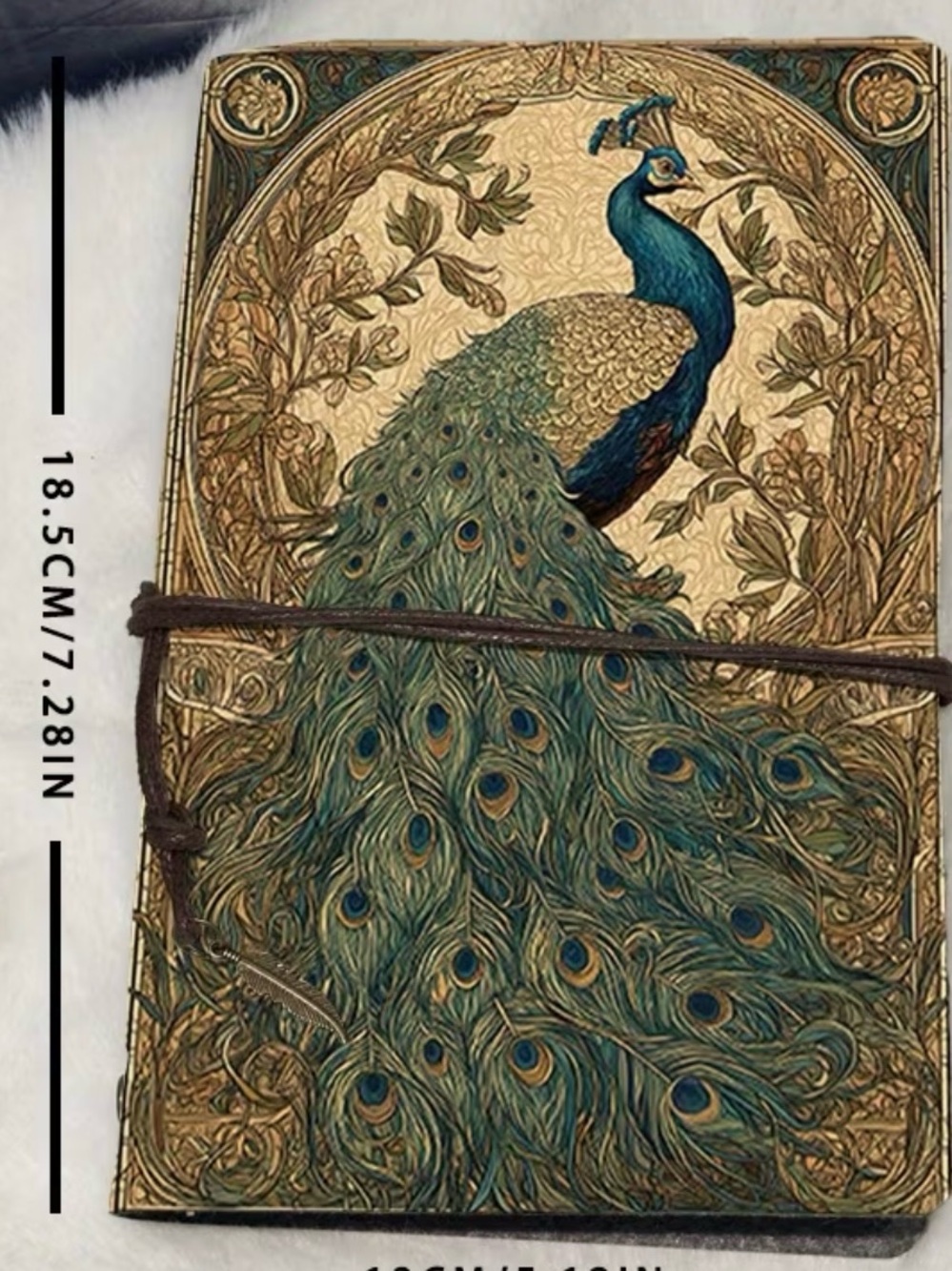 Peacock Wall Art Panel - Blue and Gold Decorative Print handmade